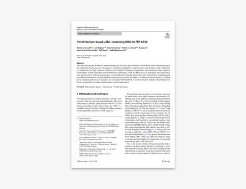 Nowy BMG na bazie tytanu zawierający siarkę dla PBF-LB/M