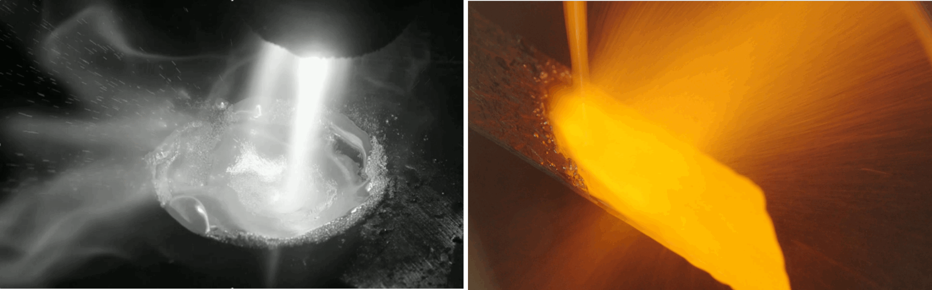 Q2-2025-PR-Figure 1 Ultrasonic atomization with Plasma (on the left) and Induction (on the right)